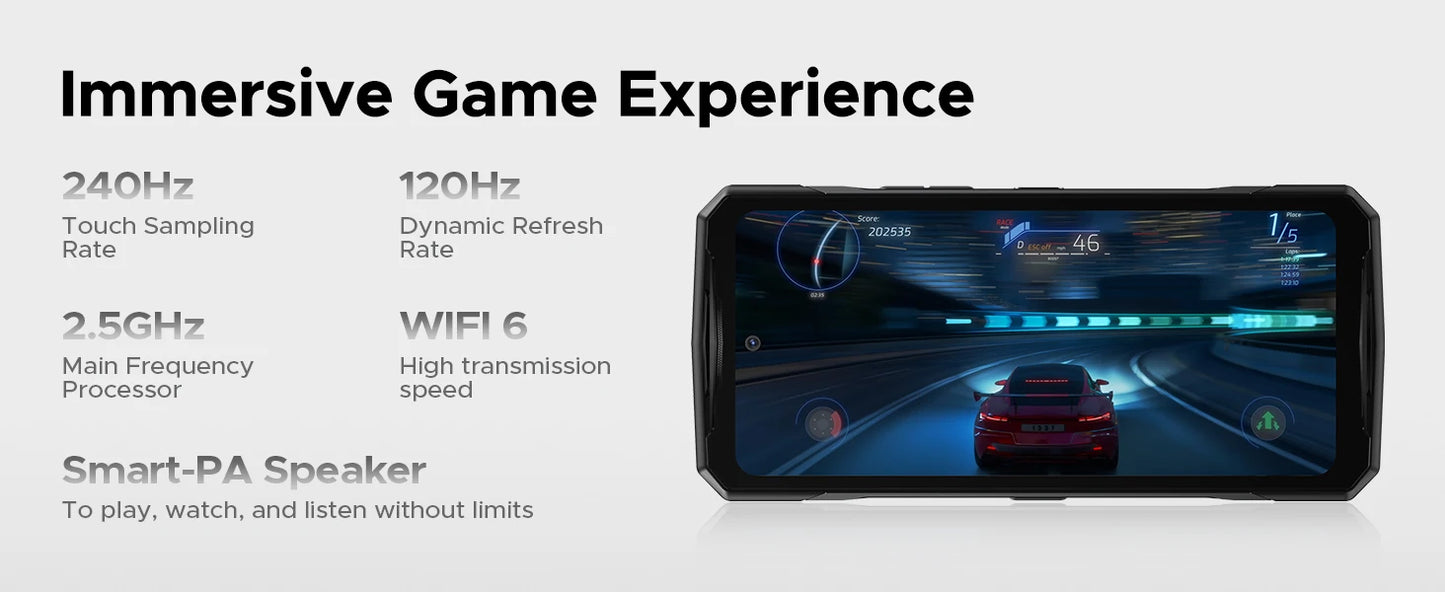 DOOGEE V40 Pro 5G Rugged Phone 1.47" Rear Display 16GB+512GB Dimensity 7300 200MP AI Camera 8680mAh Battery 5g Gaming Phone