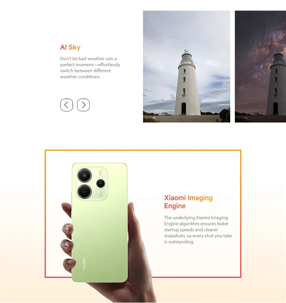 Global Version Xiaomi Redmi Note 14 MediaTek Helio G99-Ultra 108MP AI Camera 6.67" AMOLED 120Hz Display 5500mAh