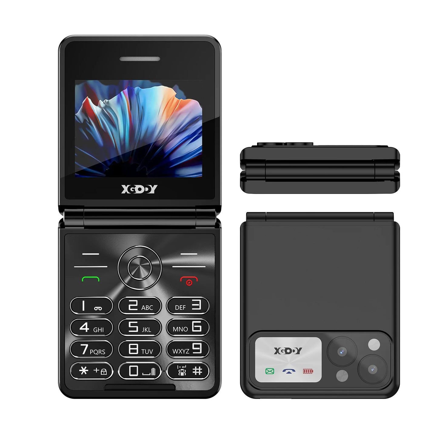 XGODY S200 Mini Smartphones Pocket 2G Dual SIM 2.4 inch Bluetooth Small Mobile Phone 1300mAh Battery Large Button Flip Foldable