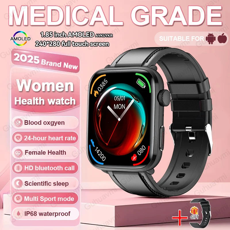 2025 Smart Watch For XIAOMI Women Full Touch Screen BT Call Waterproof Watches Sport Fitness Tracker Health Smartwatch Lady Gift
