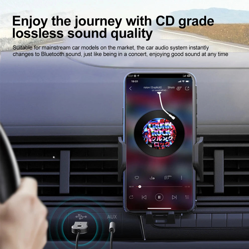 Bluetooth Audio Receiver Stereo Dongle USB To 3.5mm Jack Car Audio Aux Wireless Adapter Handsfree For Car Receiver BT Transmit