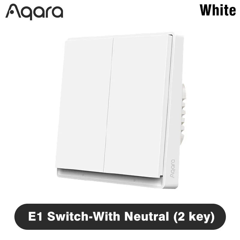 Original Aqara Smart E1 Wall Switch ZigBee 3.0 Wireless Light Button No With Neutral Fire Wire For Xiaomi Mi Home Homekit APP