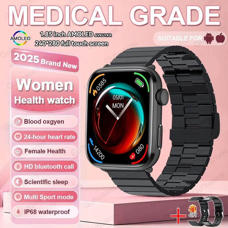 2025 Smart Watch For XIAOMI Women Full Touch Screen BT Call Waterproof Watches Sport Fitness Tracker Health Smartwatch Lady Gift