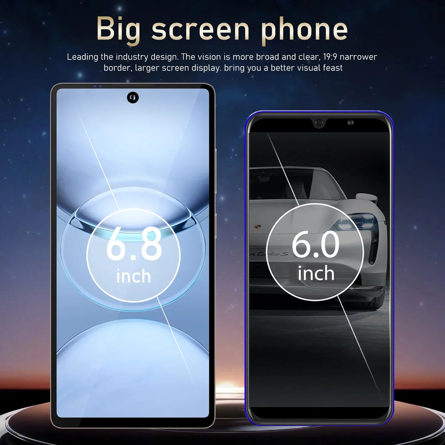 Global Vision S24 Ultra Smartphone 5G Android 5800mAH 8GB RAM 512G ROM 6.8Inch 1920x1080HD 24+48MP MTK10 4G Network Mobile Phone