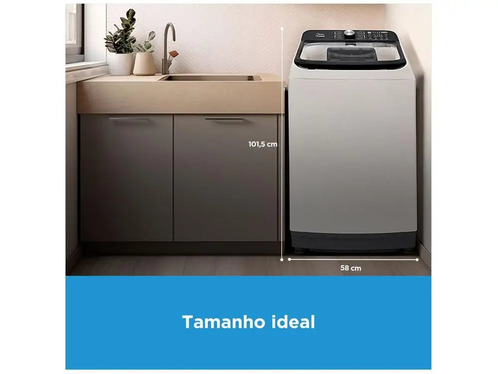 Washing Machine Midea 13kg Inox Basket White Wash Programs Wave Agitator - 110V