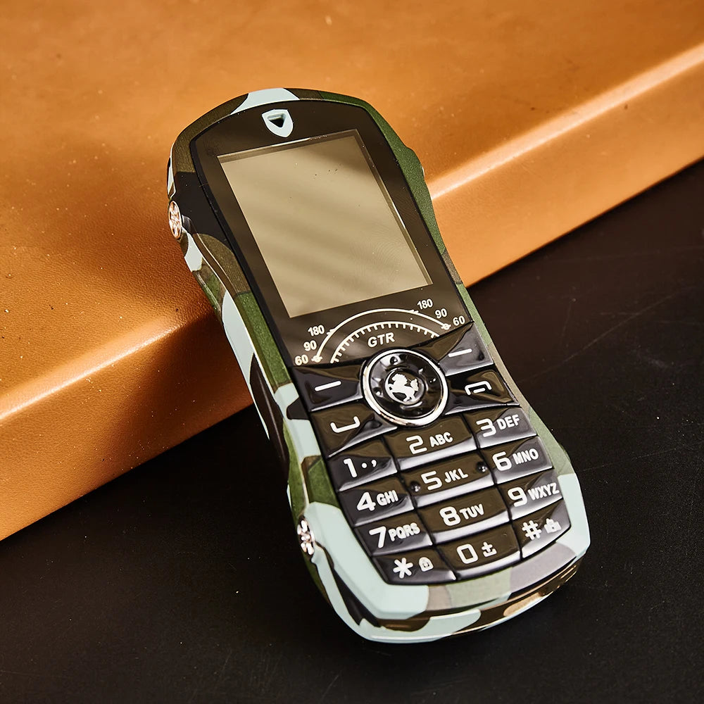 Car Shape Push Button Mobile Phone 1.8 Inch Mini Student Dual Sim 0.3MP CellPhone MP3 Wireless FM Luxury Type-C Telephone