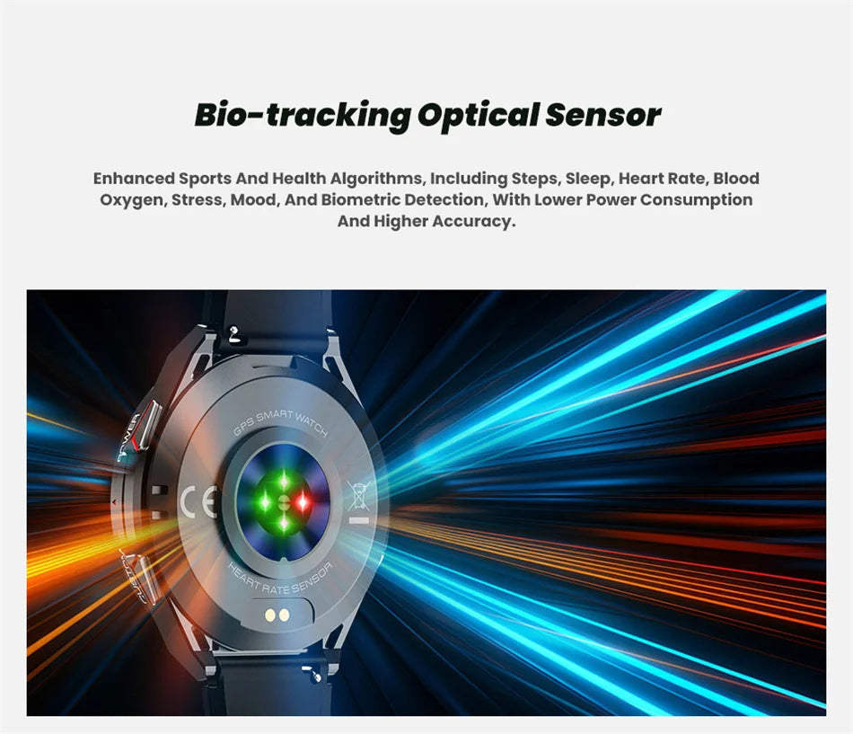 Swim Smartwatch Outdoor GPS Watch Sports Fitness Tracker Health Military Waterproof Watch BT5.3 Call Smart Watch for Android iOS