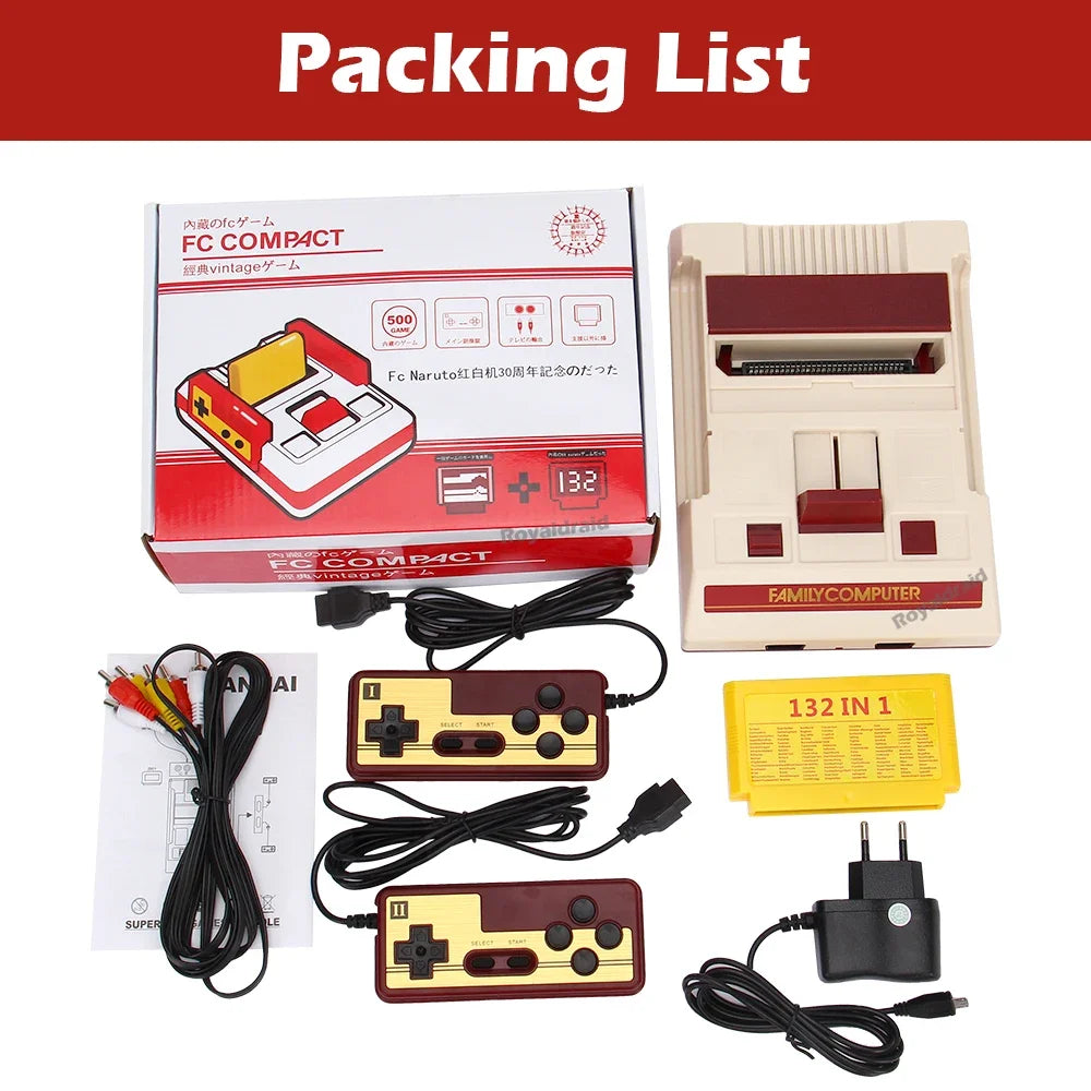 NEW 8Bit Video Game Consol Built-in 500 Classic Games Family Computer TV Game Console Support Game Cartridge For FC Retro Gaming
