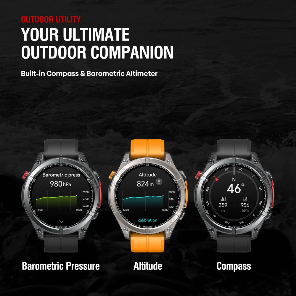 NEW Stratos 4 GPS Smart Watch 1.43 AMOLED Display Built-in Compass Barometric Altimeter Flashlight Voice Call Smartwatch