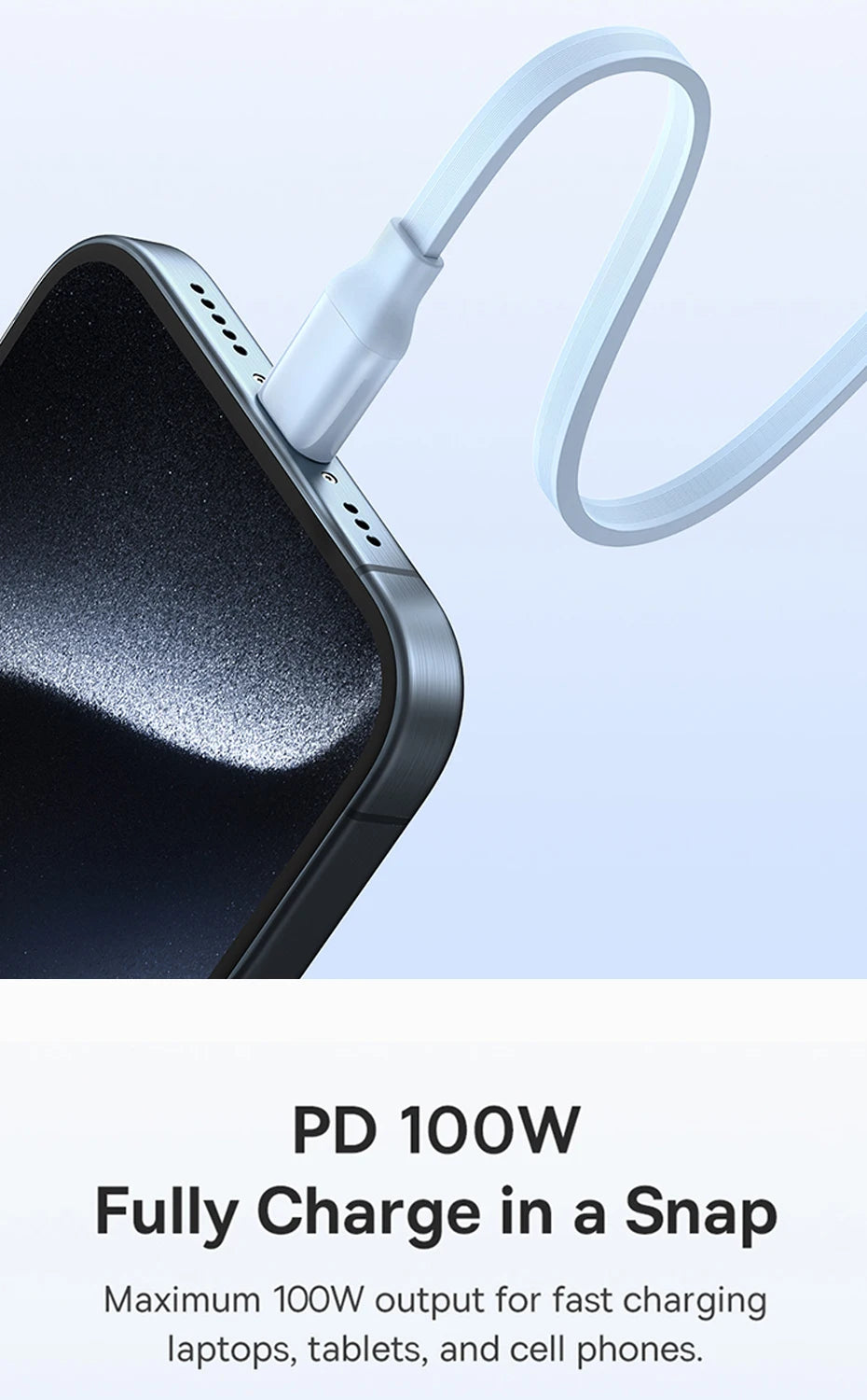 Baseus USB C Cable 100W for iPhone 16 15 Plus Pro Max Retractable Cable For MacBook iPad Fast Charger Cable Charger Data Wire