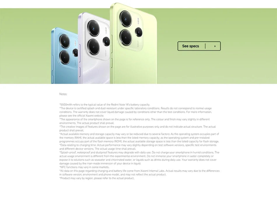 Global Version Xiaomi Redmi Note 14 MediaTek Helio G99-Ultra 108MP AI Camera 6.67" AMOLED 120Hz Display 5500mAh