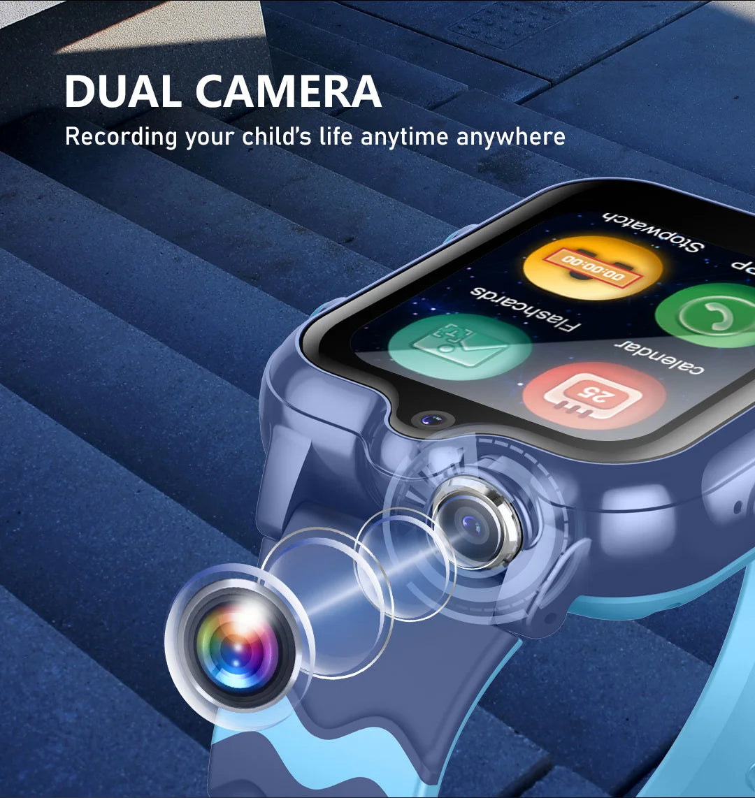 D35 4G Kids Smart Watch Video SIM ROM 8GB Call Phone Watch Monitor GPS SOS Location Monitor Children Boy Girl Smartwatch Gifts
