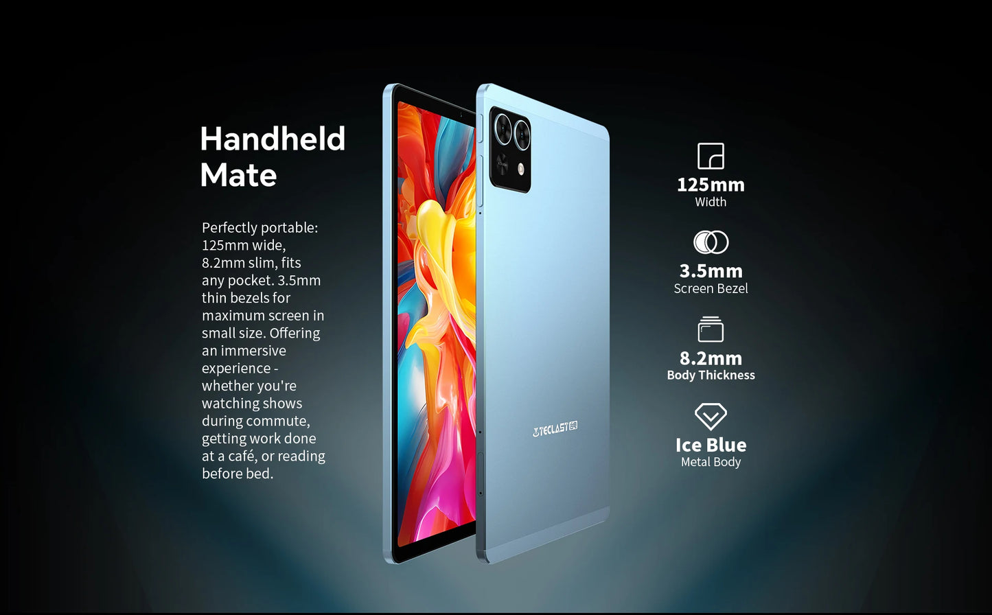 Teclast T50 Mini Tablet 8.7" 120Hz Display MTK Helio G99 20GB RAM (8+12 Virtual) 128GB ROM Android15 Tablets Support 4G Dual SIM