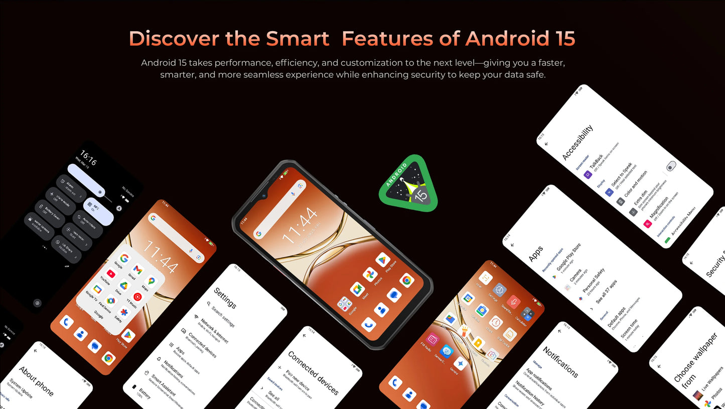 Oukitel WP55 Pro 5G Rugged Smartphone 16GB+512GB 33W Android15 Mobile Phone 11000mAh 6.58" FHD+ 108MP Camera oukitel Cell Phone