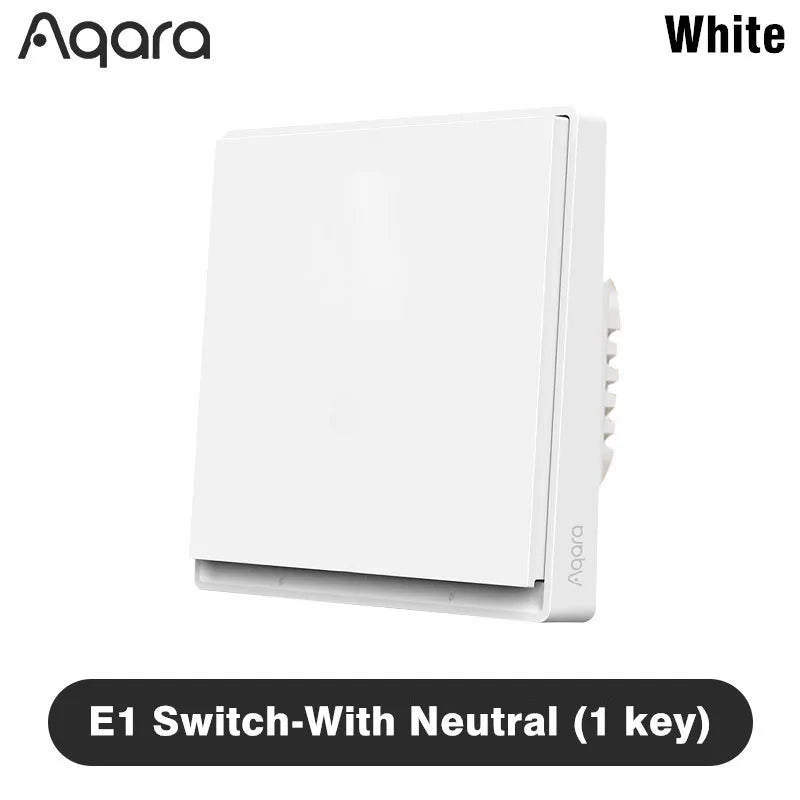 Original Aqara Smart E1 Wall Switch ZigBee 3.0 Wireless Light Button No With Neutral Fire Wire For Xiaomi Mi Home Homekit APP