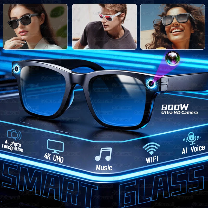 Smart Glasses 800W Pixel HD Camera Bluetooth Call Video Recording AI intelligent Real-time translation Object recognion Sunglass