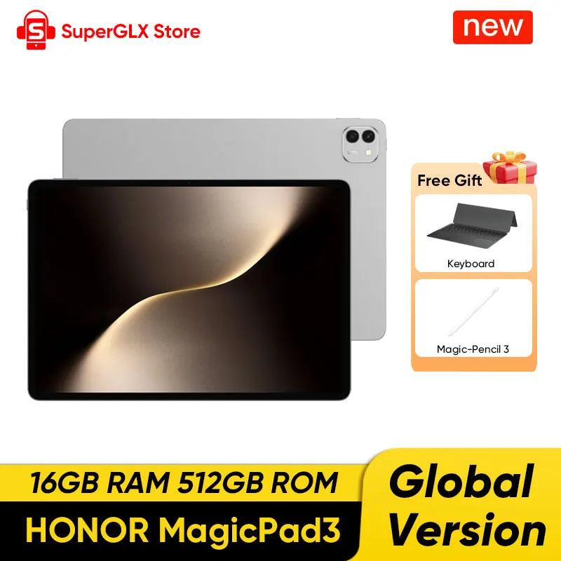 Global Version Original HONOR MagicPad 3 Tablet Snapdragon 8 Gen 3 13.3'' LCD 165Hz HONOR Eye Comfort Display 12450mAh Battery
