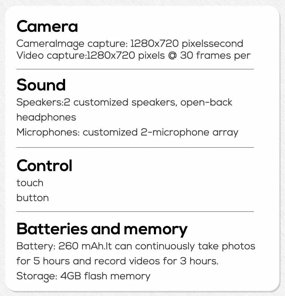 Smart Glasses 100W Camera Anti-shake Video Recording Music Control Photo Recognition Bluetooth Call Sports Sunglasses Waterproof