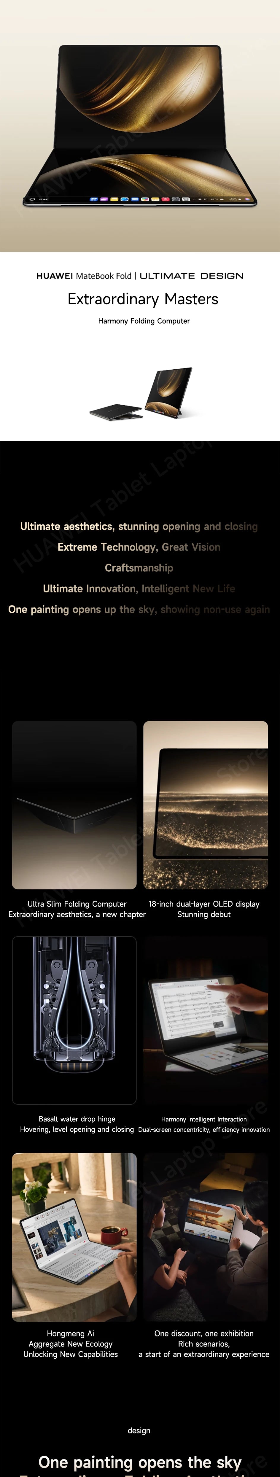 2025 HUAWEI MateBook Fold ULTIMATE DESIGN HarmonyOS 5 18-inch Mattepaper Touchscreen Laptop OLED 1440Hz Folding Computer