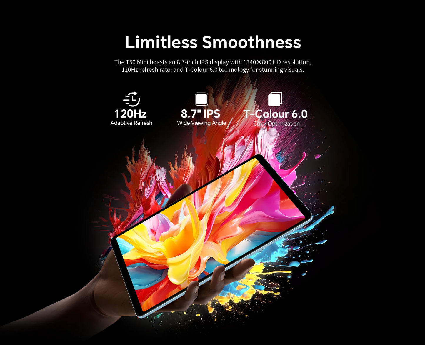 Teclast T50 Mini Tablet 8.7" 120Hz Display MTK Helio G99 20GB RAM (8+12 Virtual) 128GB ROM Android15 Tablets Support 4G Dual SIM