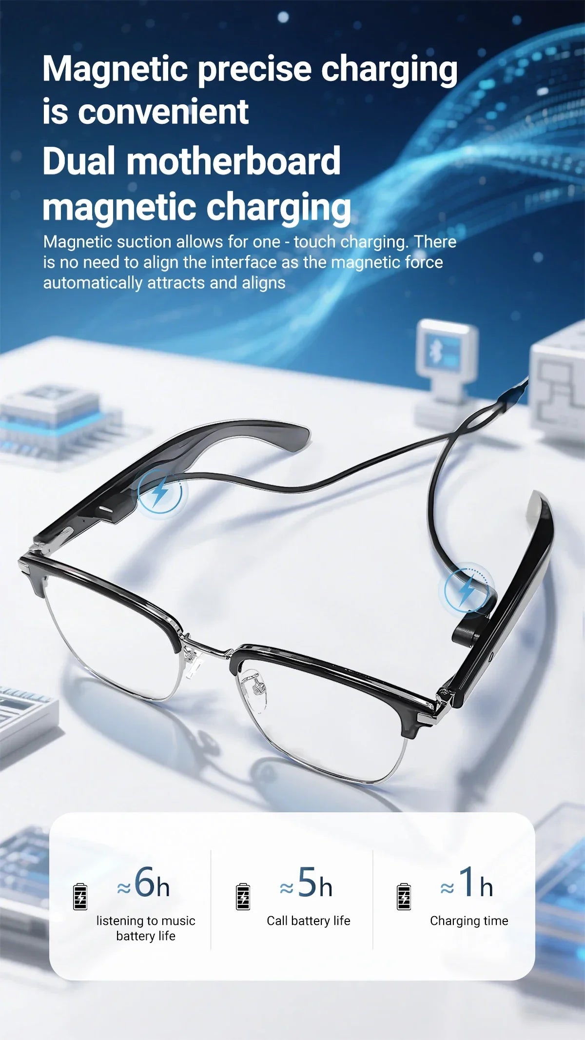 GT-33 smart glasses anti-blue light glassesTranslation Sunglasses Voice Remote Control Music Eyewear Waterproof Eyeglasses