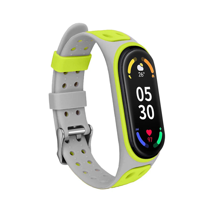 Bracelet for Xiaomi Mi Band 7 6 5 4 Silicone Wrist Replacement Wristband Breathable Double Buckle Luxury for Miband 6 5 4 Strap