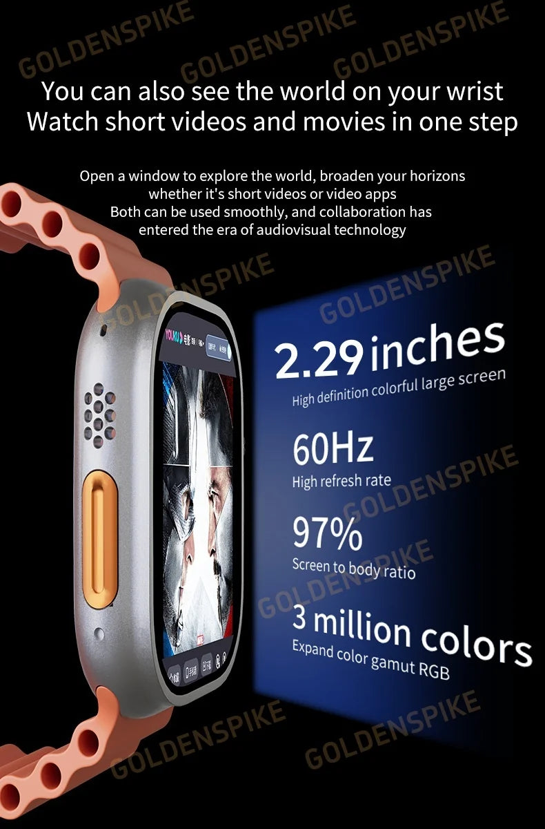 DW100 Pro Smartwatch Fingerprint Unlock control Smart Watch 256GB Storage ROM Free Download App WIFI GPS WIFI 2.29inch Amoled