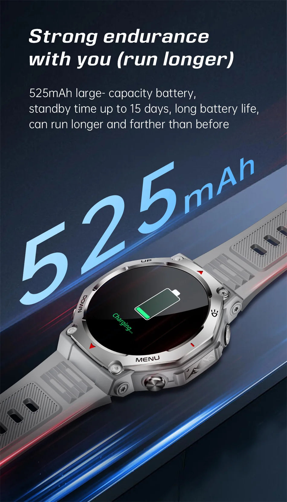 New Outdoor Sports Smart Watch Men For Xiaomi 5 ATM Waterproof GPS Motion Track Heart Rate HD Bluetooth Call UV Light SmartWatch