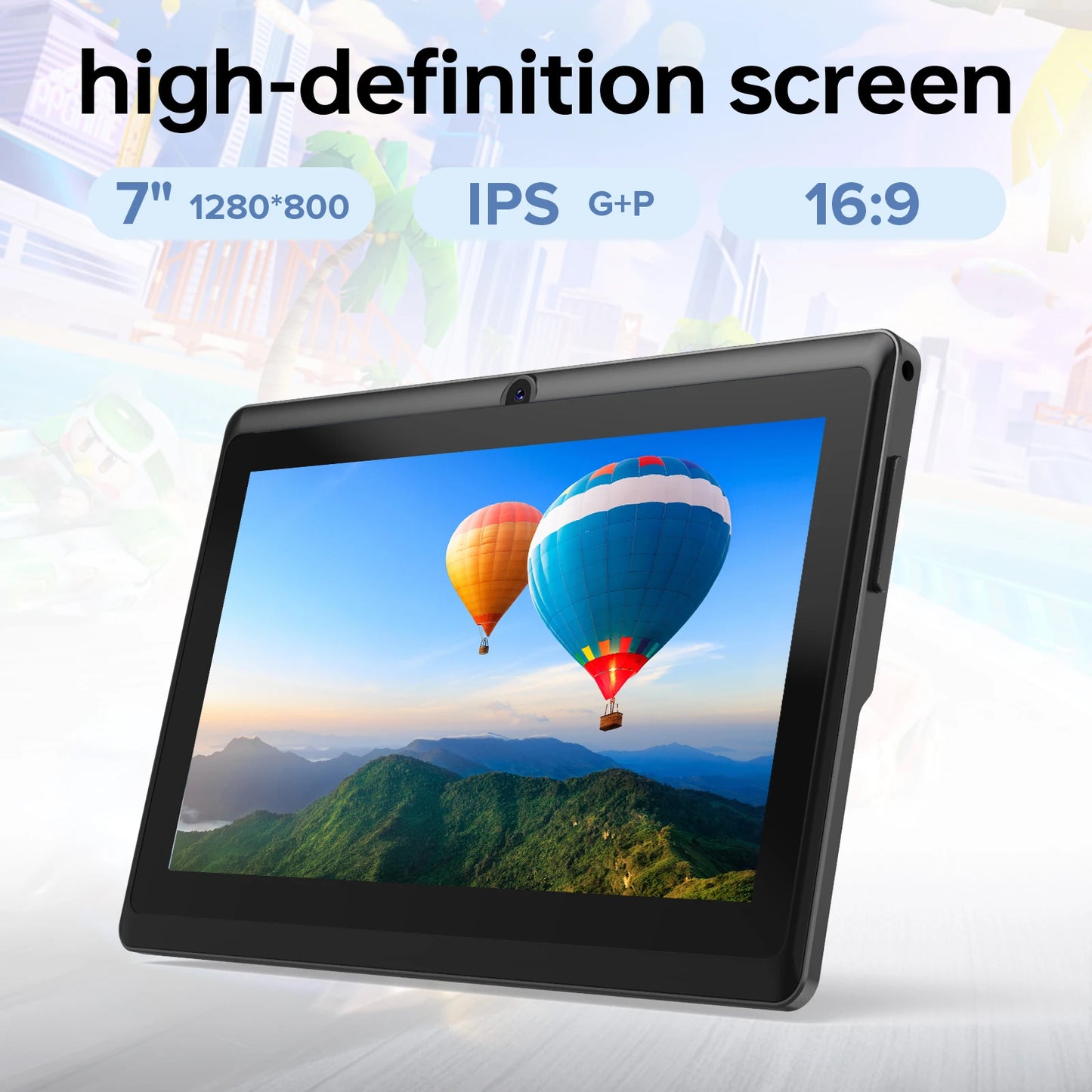 I-Atar P1 Multilingual Android tablet 7-inch, Android 12.0, 4GB RAM, 32GB storage, supports 2.4G WiFi, 4000mAh battery, with GPS
