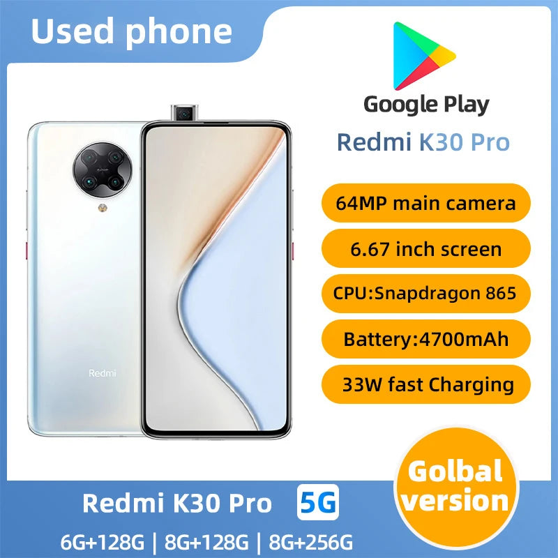 Redmi K30 Pro Android 5G Unlocked 6.67inch 12RAM 128ROM All Colours in Good Condition Original used phone