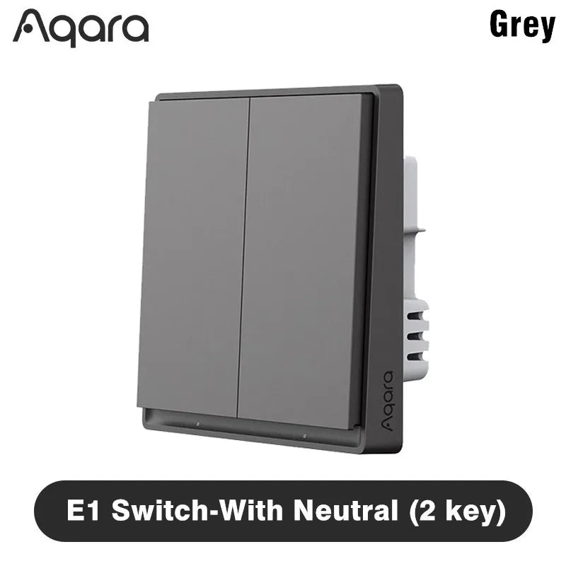 Original Aqara Smart E1 Wall Switch ZigBee 3.0 Wireless Light Button No With Neutral Fire Wire For Xiaomi Mi Home Homekit APP