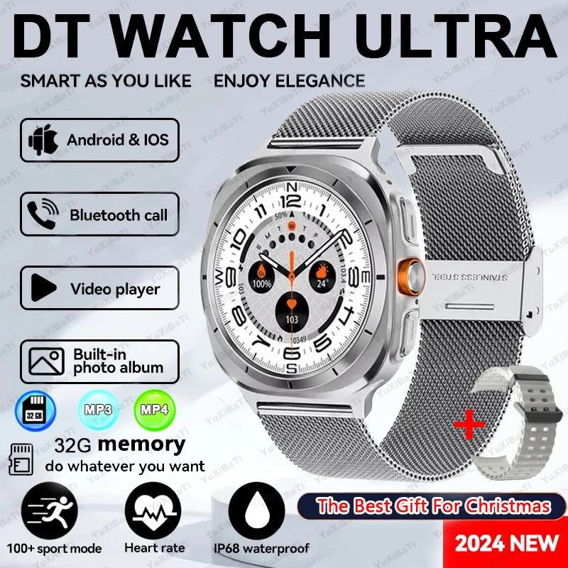 2025 New Watch 7 Ultra Smart Watch Men 32GB Memory 3D Video Display Sports SmartWatch GPS NFC Compass Blood oxygen Smartwatch