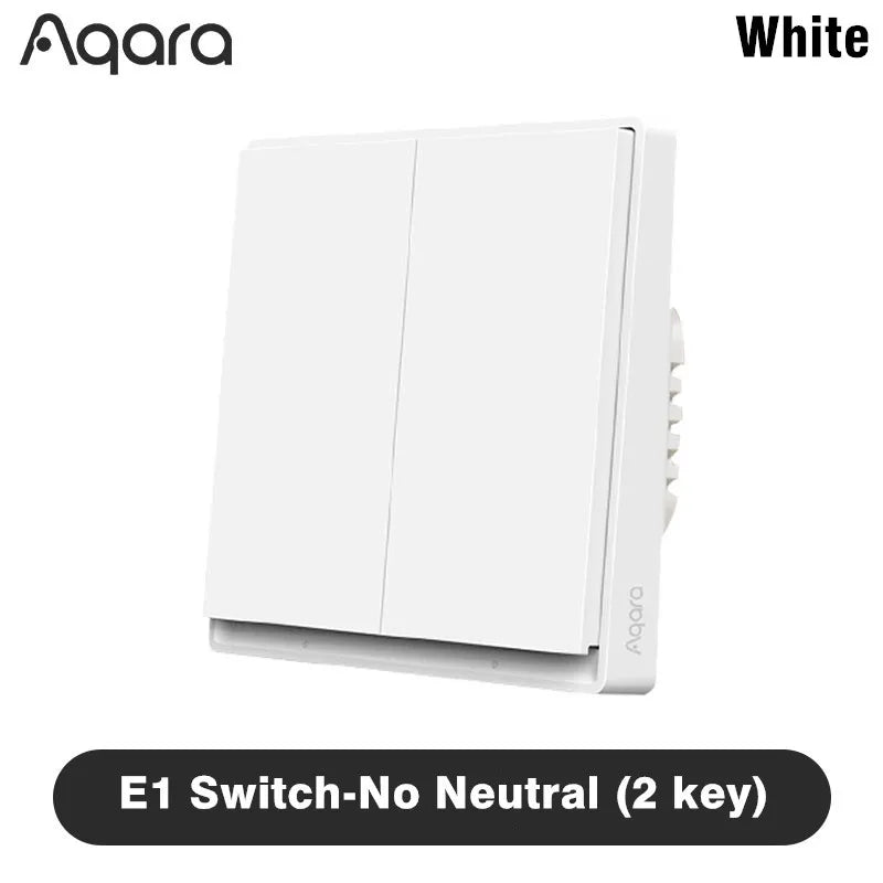 Original Aqara Smart E1 Wall Switch ZigBee 3.0 Wireless Light Button No With Neutral Fire Wire For Xiaomi Mi Home Homekit APP