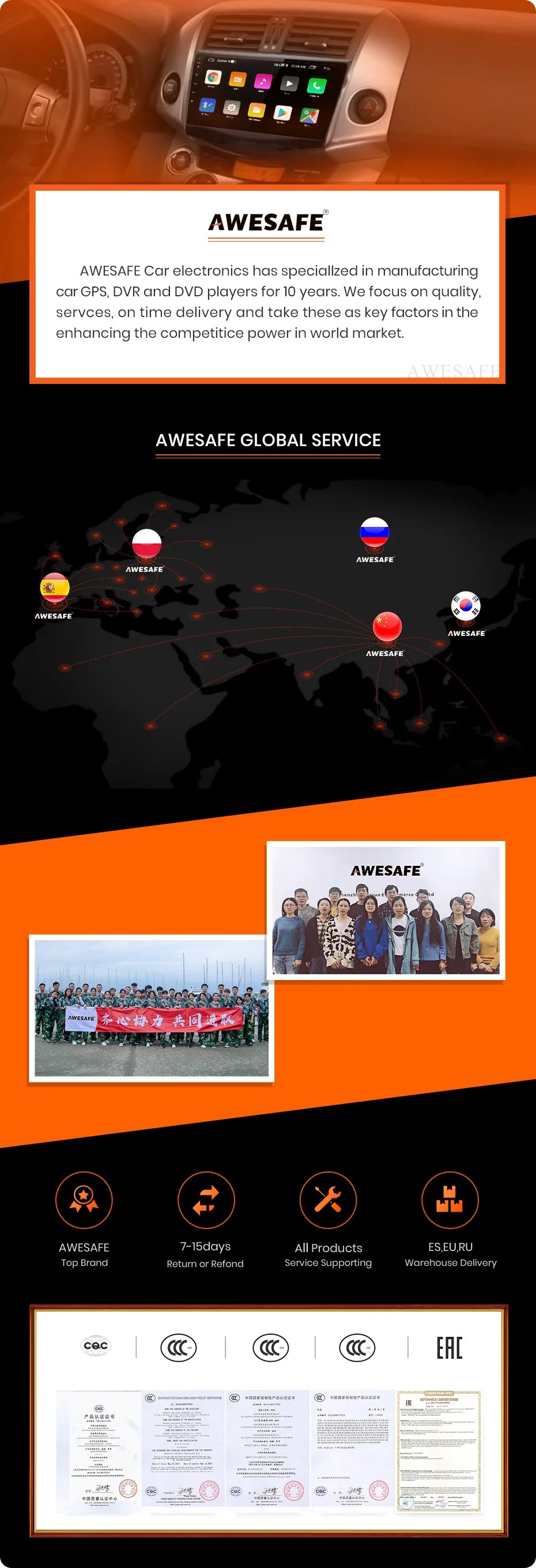 AWESAFE PX9 Car Radio Autoradio for Fiat 500L 2012-2017 Wireless Carplay Screen Android Auto Stereo GPS Navi FM RDS BT SWC