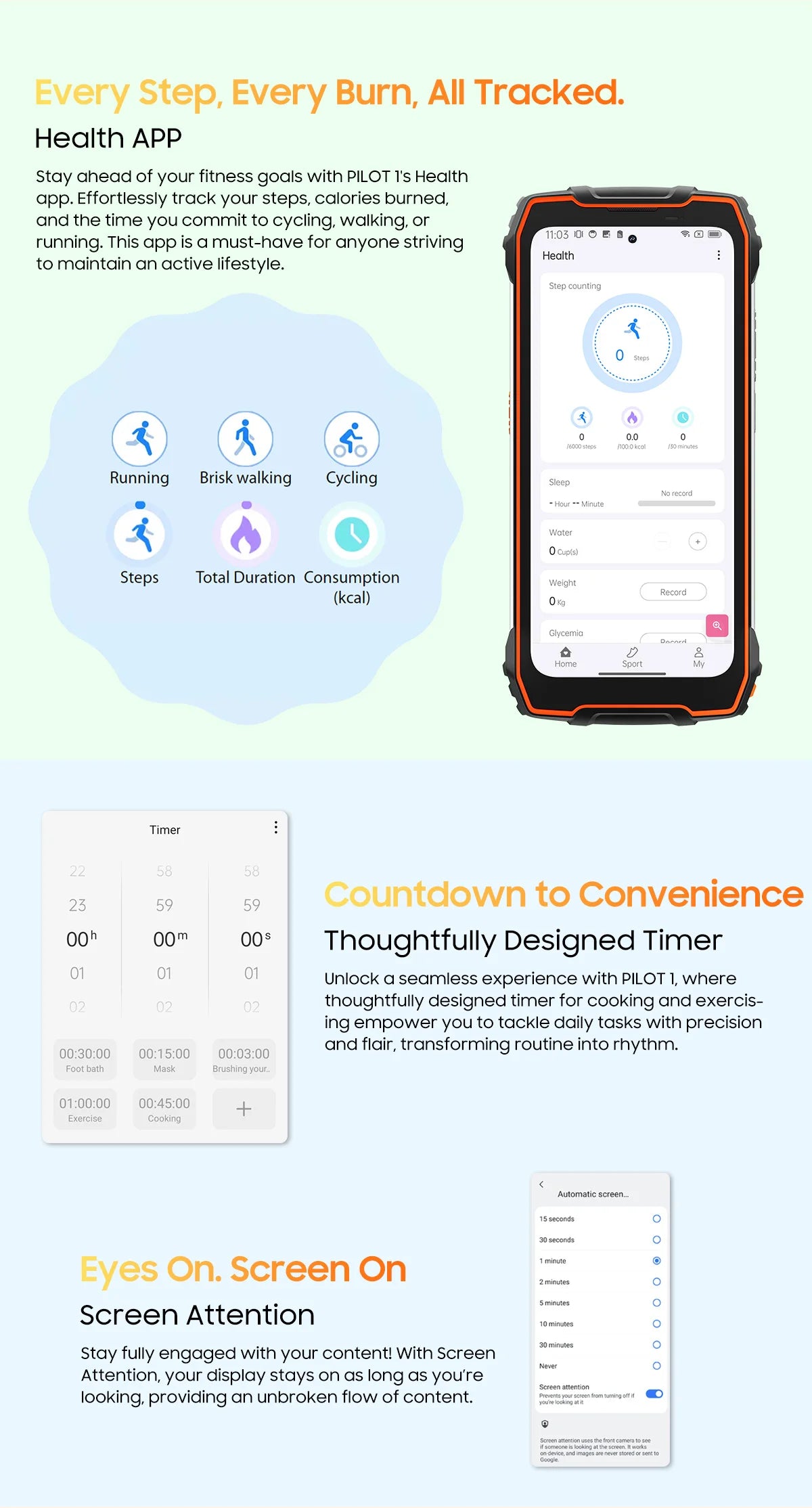 Blackview OSCAL PILOT 1 Rugged Phone, 6GB+ 256GB ,Helio G81 Smartphone Android14, 6.67'' Display Mobile Phone, 15000mAh, NFC