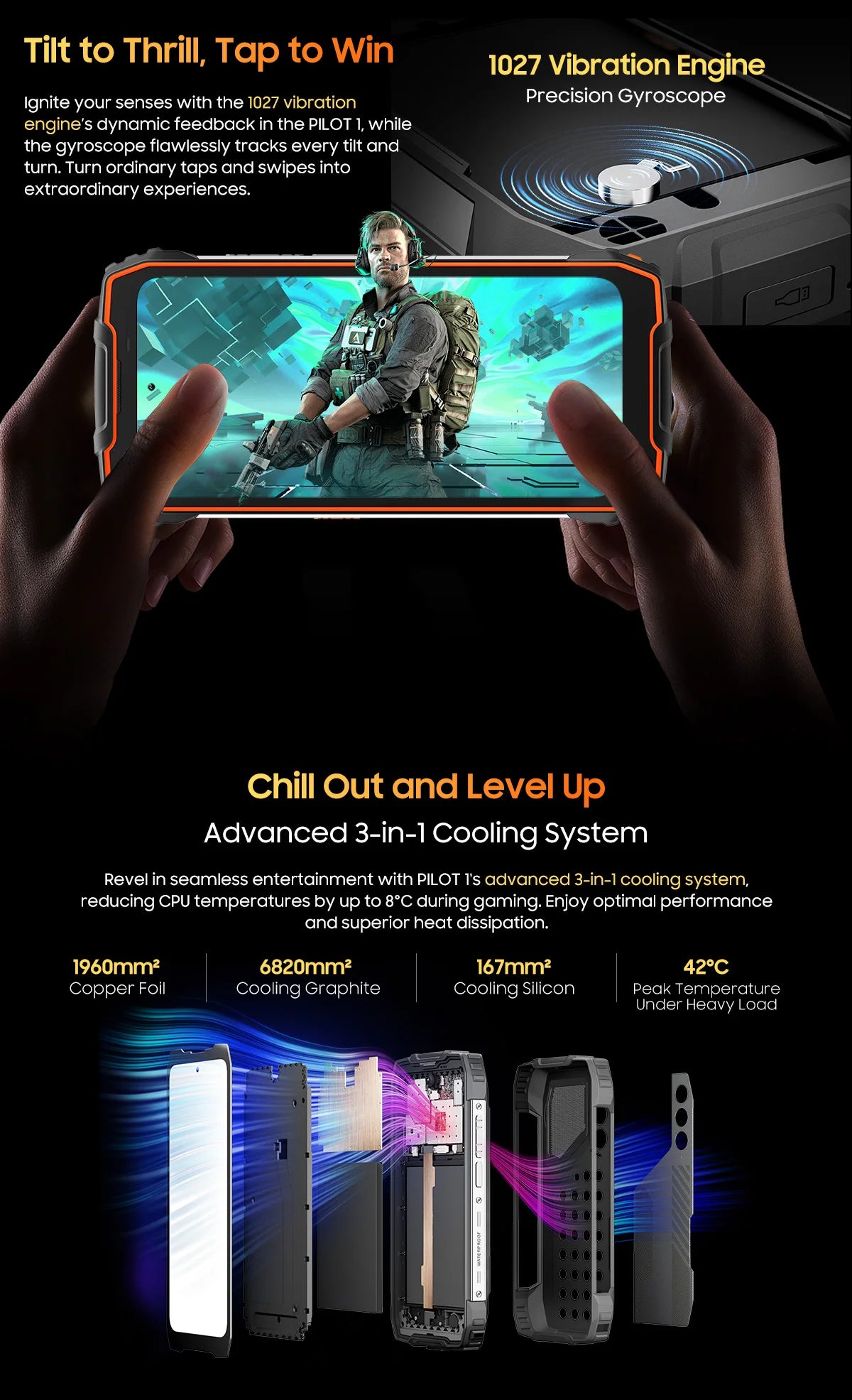 Blackview OSCAL PILOT 1 Rugged Phone, 6GB+ 256GB ,Helio G81 Smartphone Android14, 6.67'' Display Mobile Phone, 15000mAh, NFC