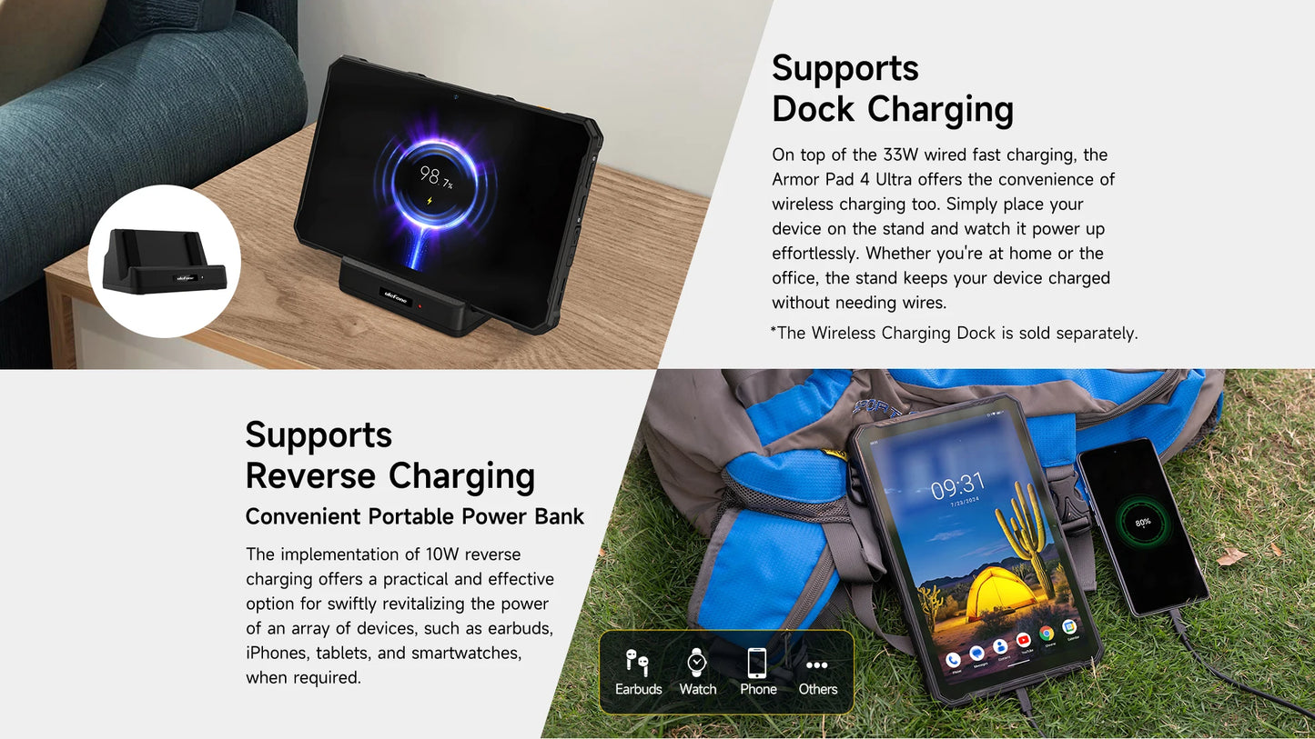 Ulefone Armor Pad 4 Ultra 5G Rugged Tablet Thermal lmaging 10.36"2K Up to 16GB RAM 256GB ROM Android 14 11800mAh