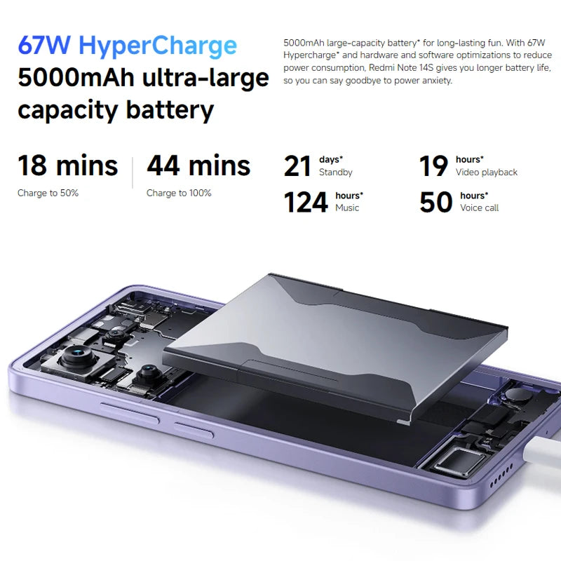 Global Version Redmi note 14S MediaTek Helio G99-Ultra 200MP+8MP+2MP triple camera 6.67" AMOLED display 67W HyperCharge