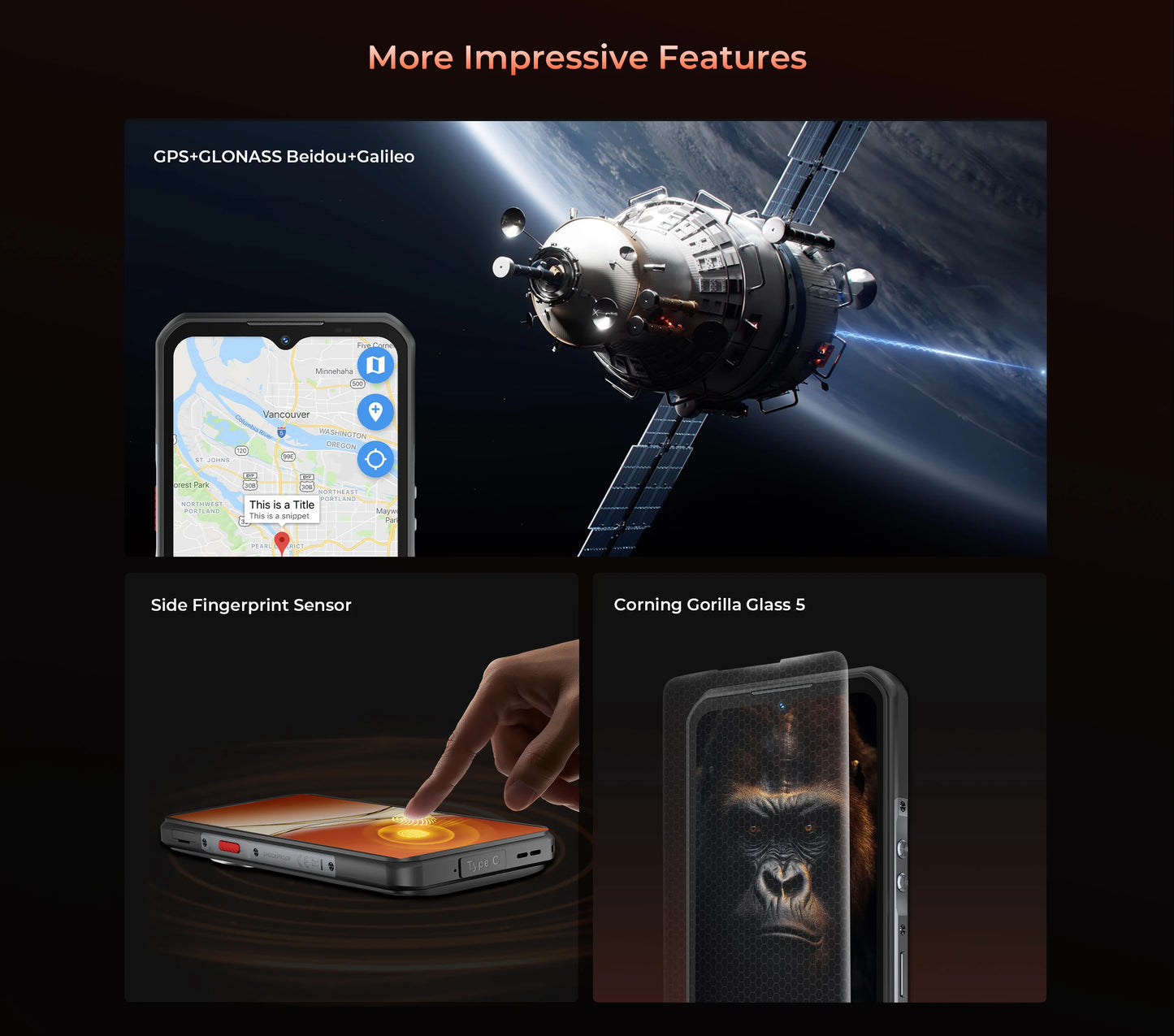 Oukitel WP55 Pro 5G Rugged Smartphone 16GB+512GB 33W Android15 Mobile Phone 11000mAh 6.58" FHD+ 108MP Camera oukitel Cell Phone