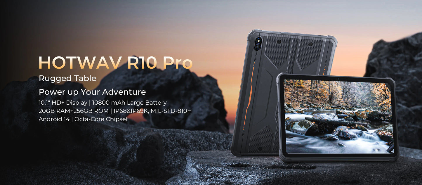 【World Premiere】HOTWAV R10 Pro Rugged Tablets 10800mAh 8GB+256GB OTG Charging Tablet For Field Exploration+Mountain Climbing