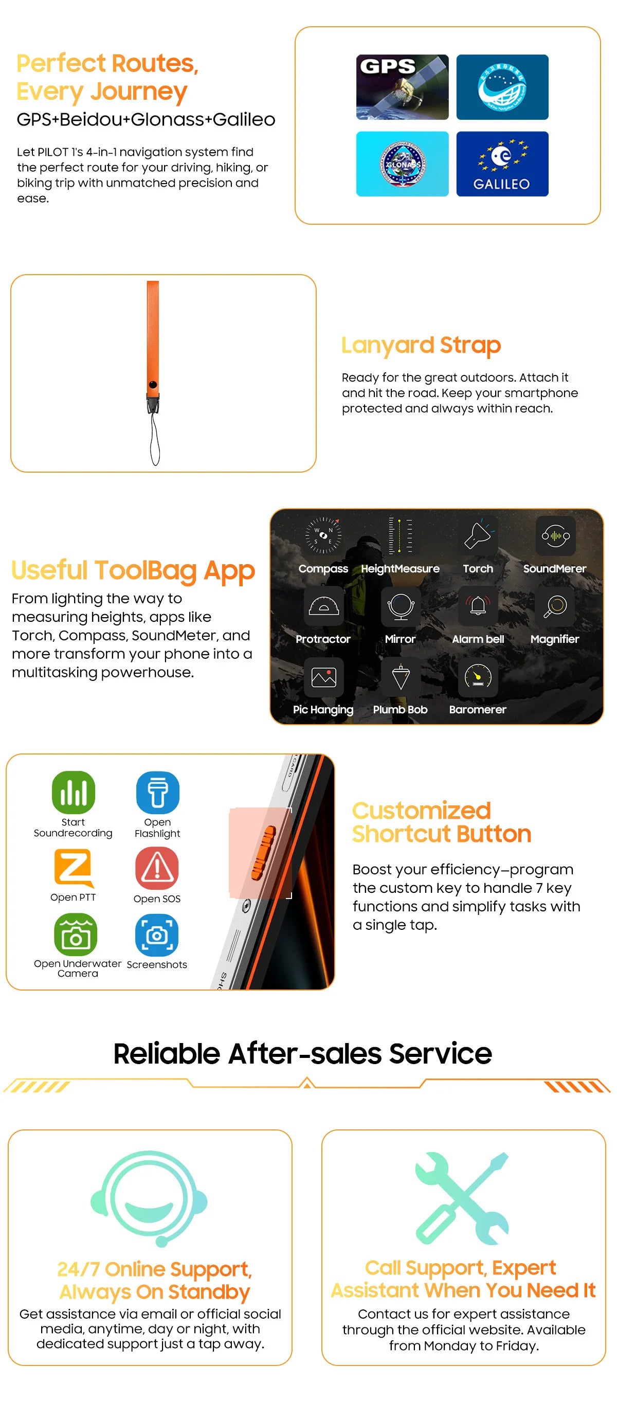 Blackview OSCAL PILOT 1 Rugged Phone, 6GB+ 256GB ,Helio G81 Smartphone Android14, 6.67'' Display Mobile Phone, 15000mAh, NFC