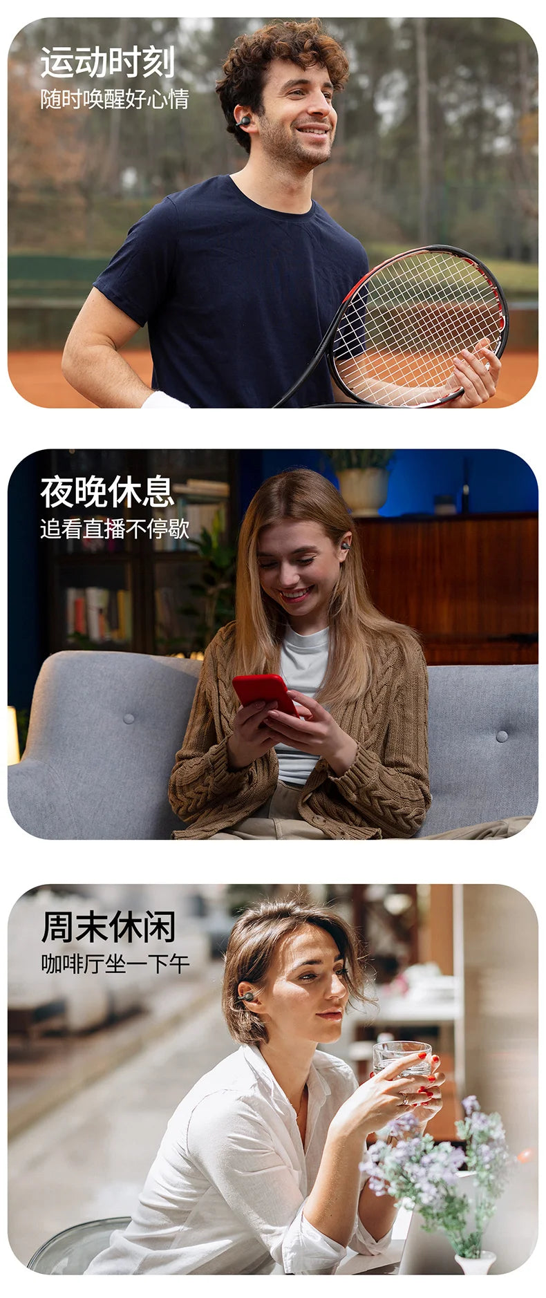 Wireless Headphones Bluetooth Headset With Mic Handsfree Noise Canceling Earphones Clip Ear Music Sports Gaming Earplug