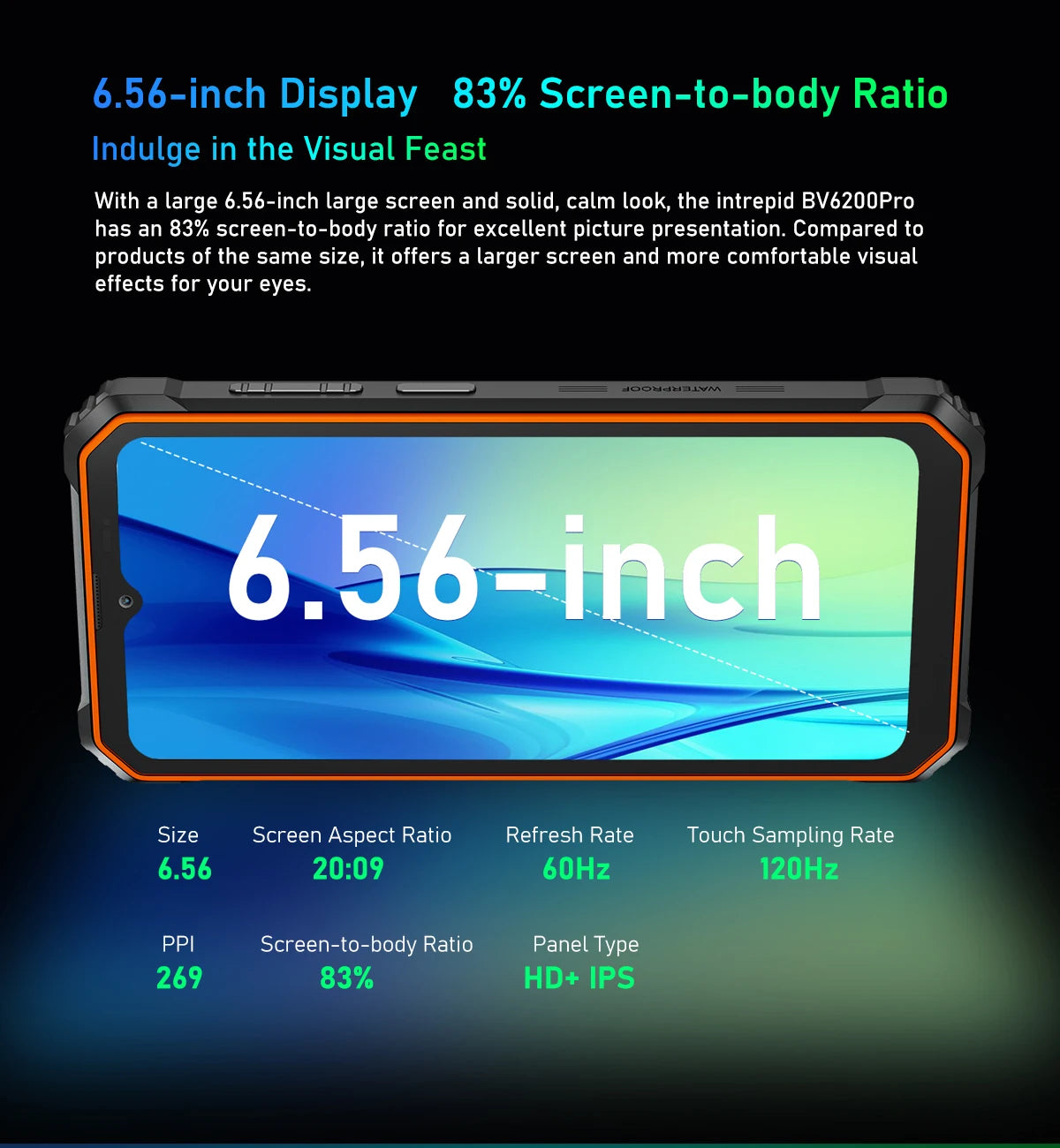 Blackview BV6200 Pro Rugged Phone Android 13 6.56'' Helio P35, 6GB+128GB Smartphone 13000mAh With 18W Fast Charge NFC Cell Phone