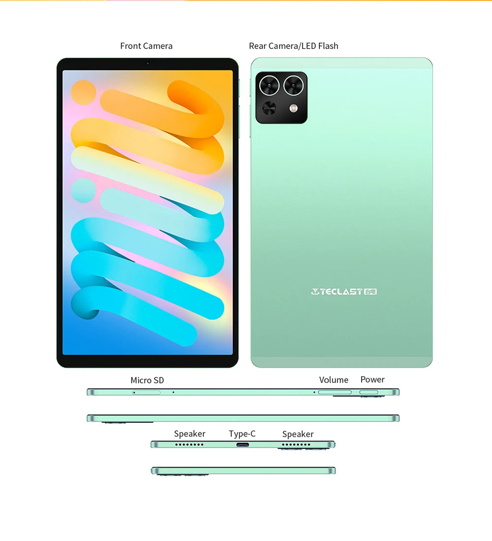 Teclast M50 Mini Tablet 8.7" 90Hz Screen 4GB RAM 128GB ROM Unisoc T606 Octa-core 5100mAh Battery Android 15 Tab Wifi5 Metal Body