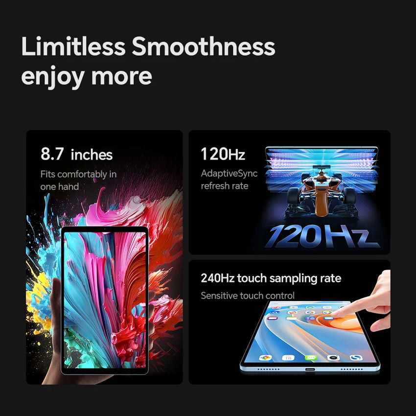 Teclast T50 Mini Tablet 8.7" 120Hz Display MTK Helio G99 20GB RAM (8+12 Virtual) 128GB ROM Android15 Tablets Support 4G Dual SIM