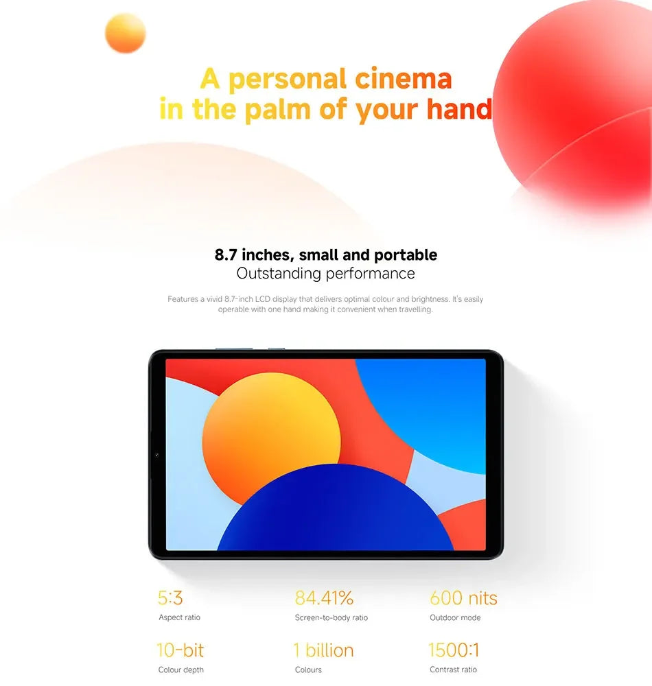 Global Version Xiaomi Redmi Pad SE 8.7 6GB 128GB MediaTek Helio G85 Octa Core 8.7" 90Hz FHD+ Display 6650mAh Battery Mi Tablet