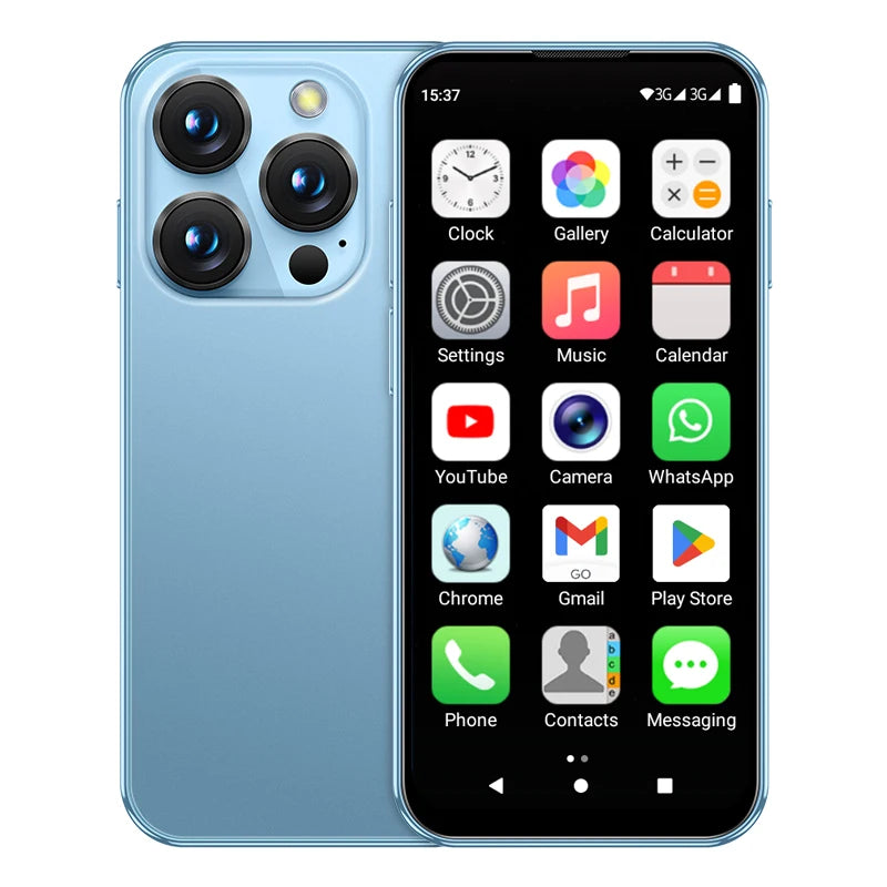 SERVO 19E 3G WCDMA Mini Smart Phone 3.88"Display 2 SIM Android 10.0 16GB ROM Face Recognition GPS Android Smart Cellphone TYPE-C