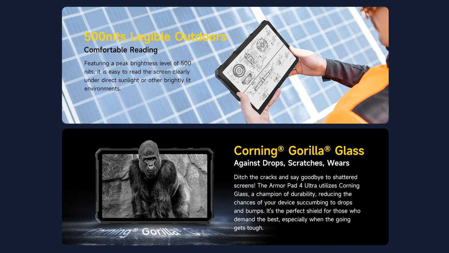 Ulefone Armor Pad 4 Ultra 5G Rugged Tablet Thermal lmaging 10.36"2K Up to 16GB RAM 256GB ROM Android 14 11800mAh