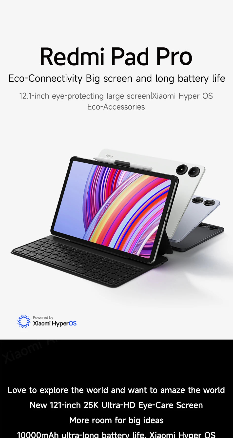 Xiaomi Tablet Chinese Rom Redmi Pad Pro 2024 12.1“ 2.5K 120Hz Snapdragon 7s Gen 2 10000mAh Quad speakers Dolby Atmos Tablet Pc