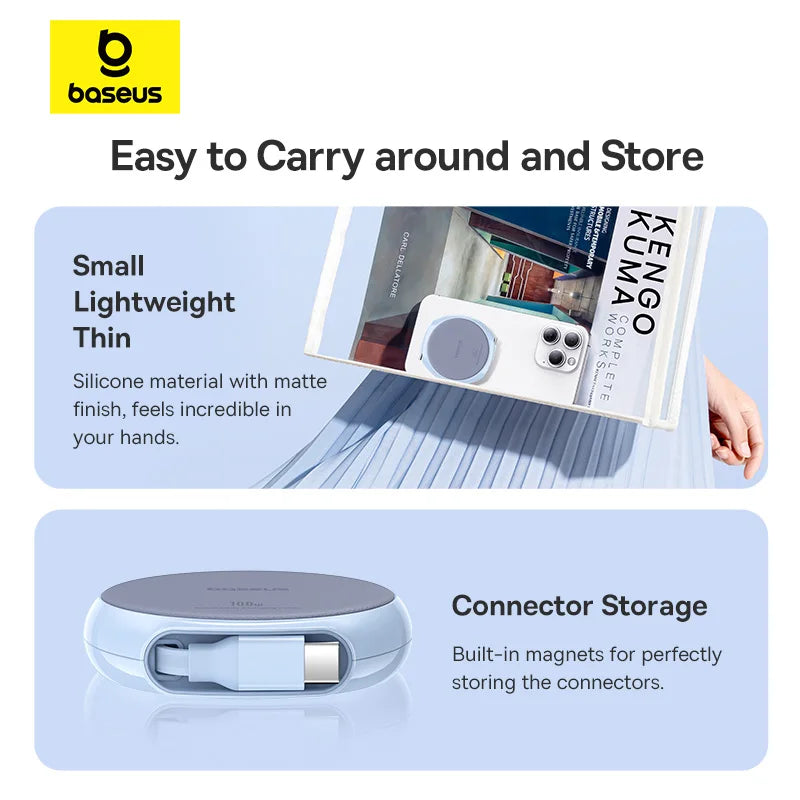 Baseus USB C Cable 100W for iPhone 16 15 Plus Pro Max Retractable Cable For MacBook iPad Fast Charger Cable Charger Data Wire